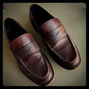 Leather Slip On Penny Loafers